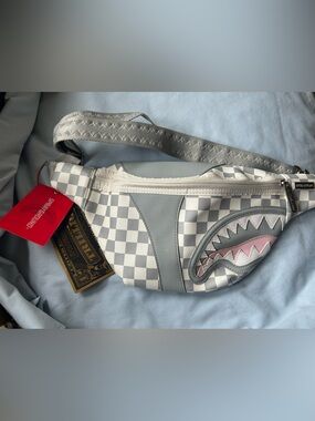 Sprayground Gray Checkered Waist Bag Fanny Pack